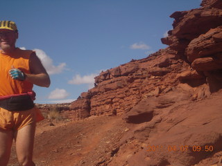 18 7j7. Canyonlands Lathrop hike/run - Adam running (tripod)