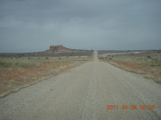dirt road drive to Anticline Overlook - viewing area sign