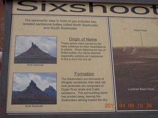 Needles Overlook Sixshooter sign