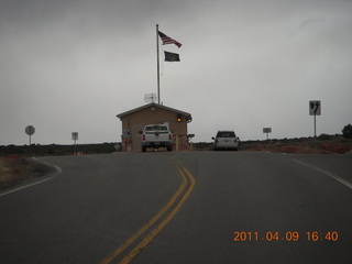 whipping flags in the wind at Archview (Shell station)
