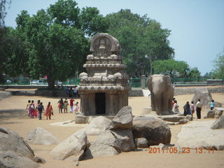 India - Mamallapuram - animal sculptures and temples
