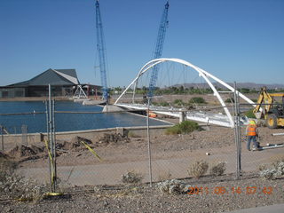 new bridge under construction at Tempe Town Lake