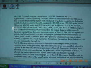 n8377w airworthiness directive (AD) and service bulletin