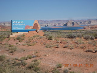 Page Airport (PGA) to Wahweap Marina run - Glen Canyon sign