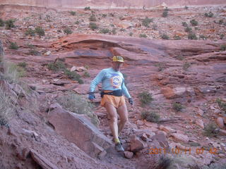1680 7qb. Canyonlands National Park - Lathrop trail hike - Adam hiking (tripod)