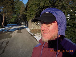 Adam waiting in the cold
