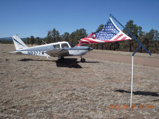 1223 8a1. Negrito work party - N8377W and American flag