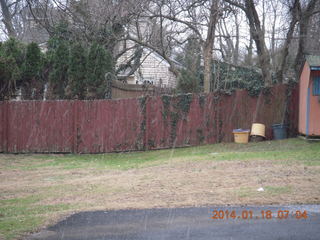 it's snowing in Melrose Park