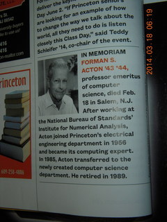 Forman Acton obituary in Princeton Alumni Weekly
