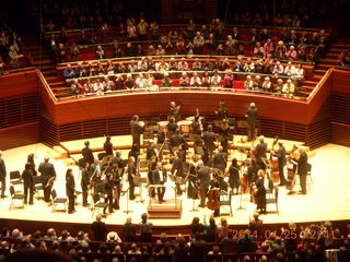 Philadelphia Orchestra facing the back-side audience