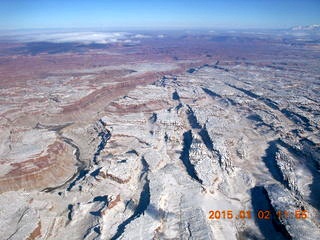 36 8v2. aerial - snow and clouds and canyon