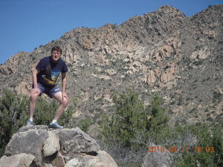 Bagdad run/hike - Neil on the rock