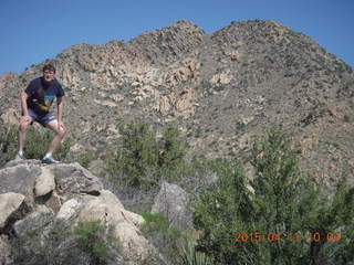 Bagdad run/hike - Neil on the rock