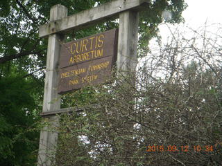 Curtis Arboretum - Cheltenham XC alumni race - Curtis Arboretum sign