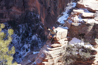 2878 972. Zion National Park - Brad's pictures - Angels Landing hike - Adam at narrow part