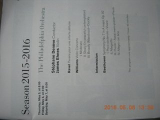 Philadelphia Orchestra program