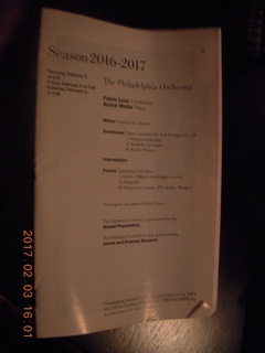 Philadelphia Orchestra program