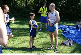 Cheltenham Cross Country CHS-XC - Curtis Arboretum - after the race - Josh, Aaron, and Mike Gross