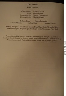 Philadelphia - Merriam Theater - ballet program