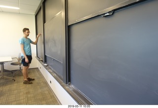 Princeton University - Fine Hall - Brian at math blackboard