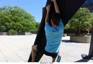 Princeton University - Brian climbing sculpture