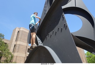 Princeton University - Brian climbing sculpture