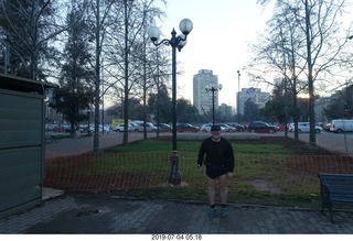 15 a0f. Chile - Santiago park - morning run + Adam