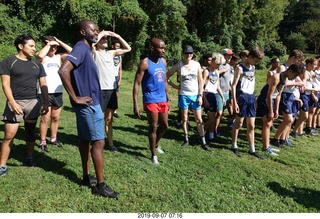 Curtis Arboretum - Cheltenham XC alumni race - team members to starting line - Mark G