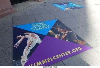 Philadelphia sidewalk Kimmel Center marker