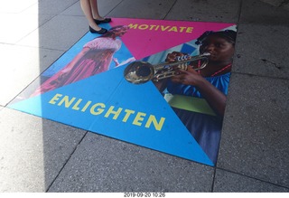 Philadelphia sidewalk Kimmel Center marker