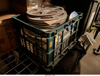 milk crate with tapes