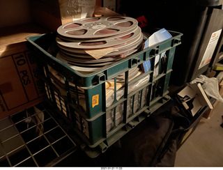 milk crate with tapes