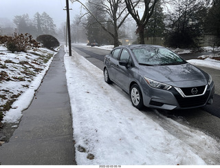 Philadelphia trip - my rental car in the snow
