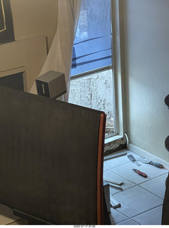 my hifi room from above on the stairs - the window