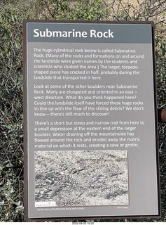 Marcus Landslide Trail - submarine rock
