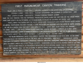 Utah - Majestic View Lodge - First Parunuweap Canyon Traverse sign