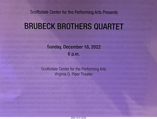 Scottsdale Arts - Brubeck Brothers Quartet program