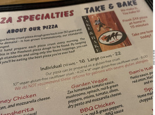 301 a1n. Zax menu - gluten free not recommended for people with gluten allergies