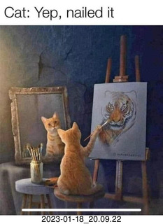 Facebook - cat drawing self portrait