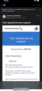 Airport wheelchair service request