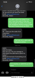 43 a1s. HOP2 text messages