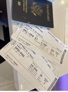 New Zealand - Auckland Airport - passport and boarding passes