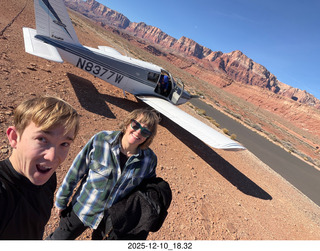 421 a2q. Utah backcountry - Road Crossing airstrip - N8377W - Tyler and Heather
