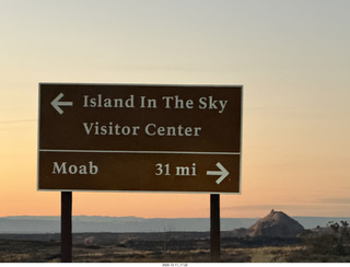 550 a2q. Utah - drive from canyonlands to moab sign